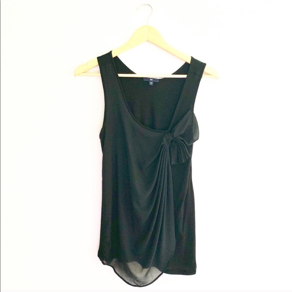 Gap Black Bow Sleeveless Scoop Neck Top